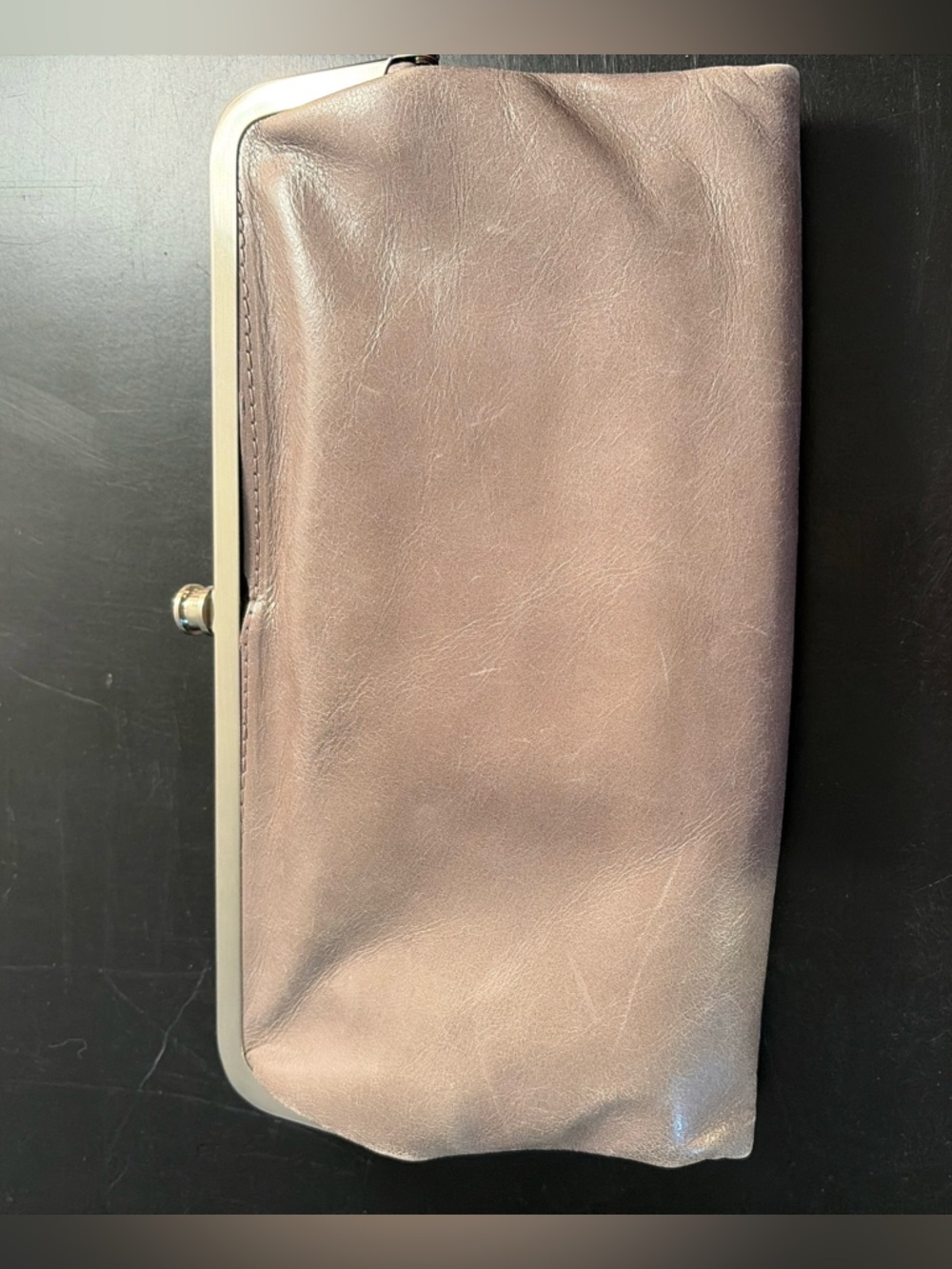 Hobo Lauren Soft Leather Frame Clutch in Mauve